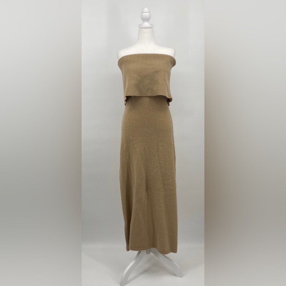CULT GAIA Minda Alpaca and Wool Tan Dress